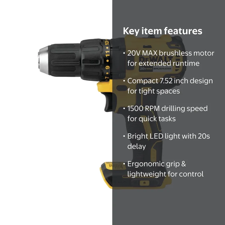 DeWalt DCD777 20V MAX Cordless Drill Driver, Compact and