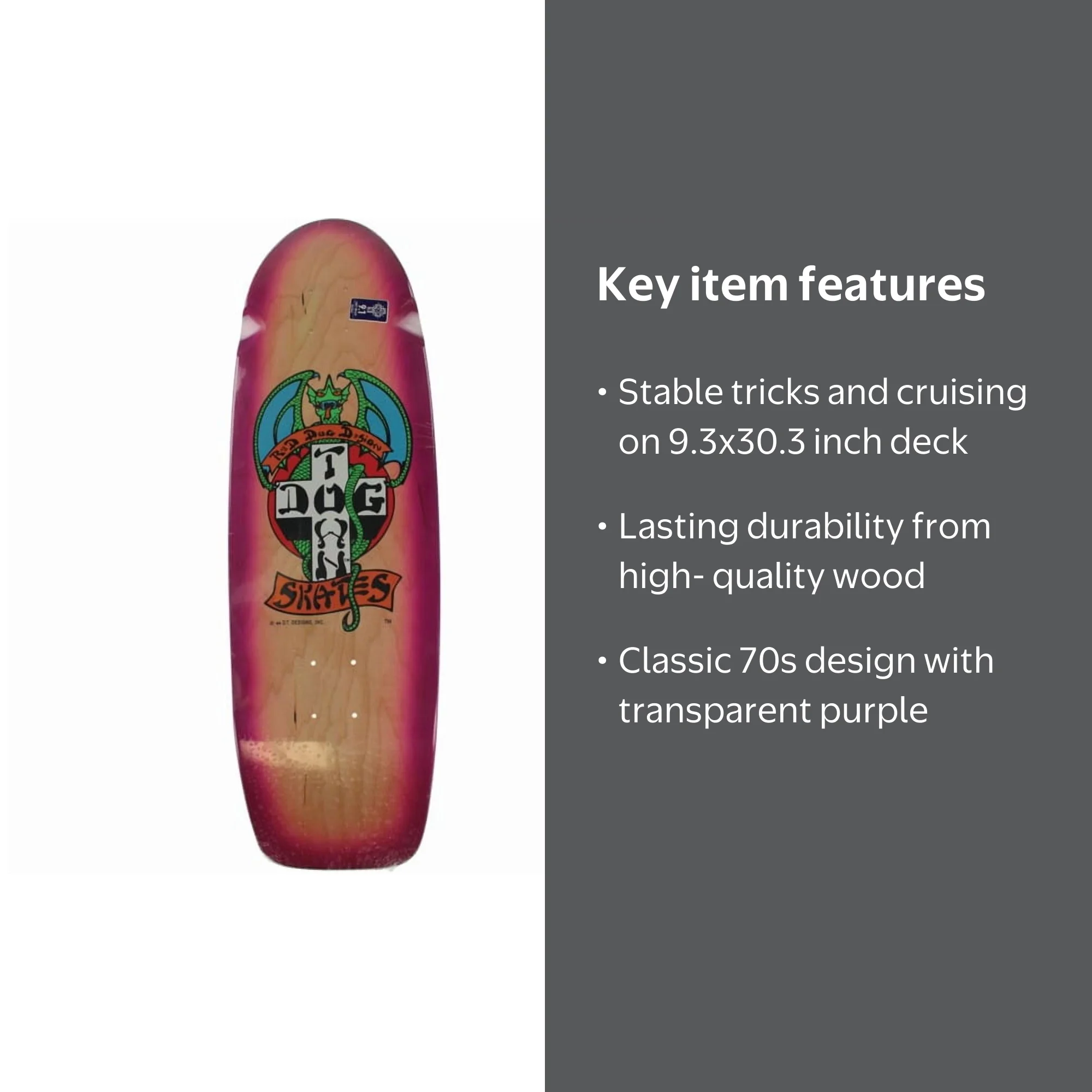 Dogtown Skateboards Red Dog 70's Rider Natural / Transparent