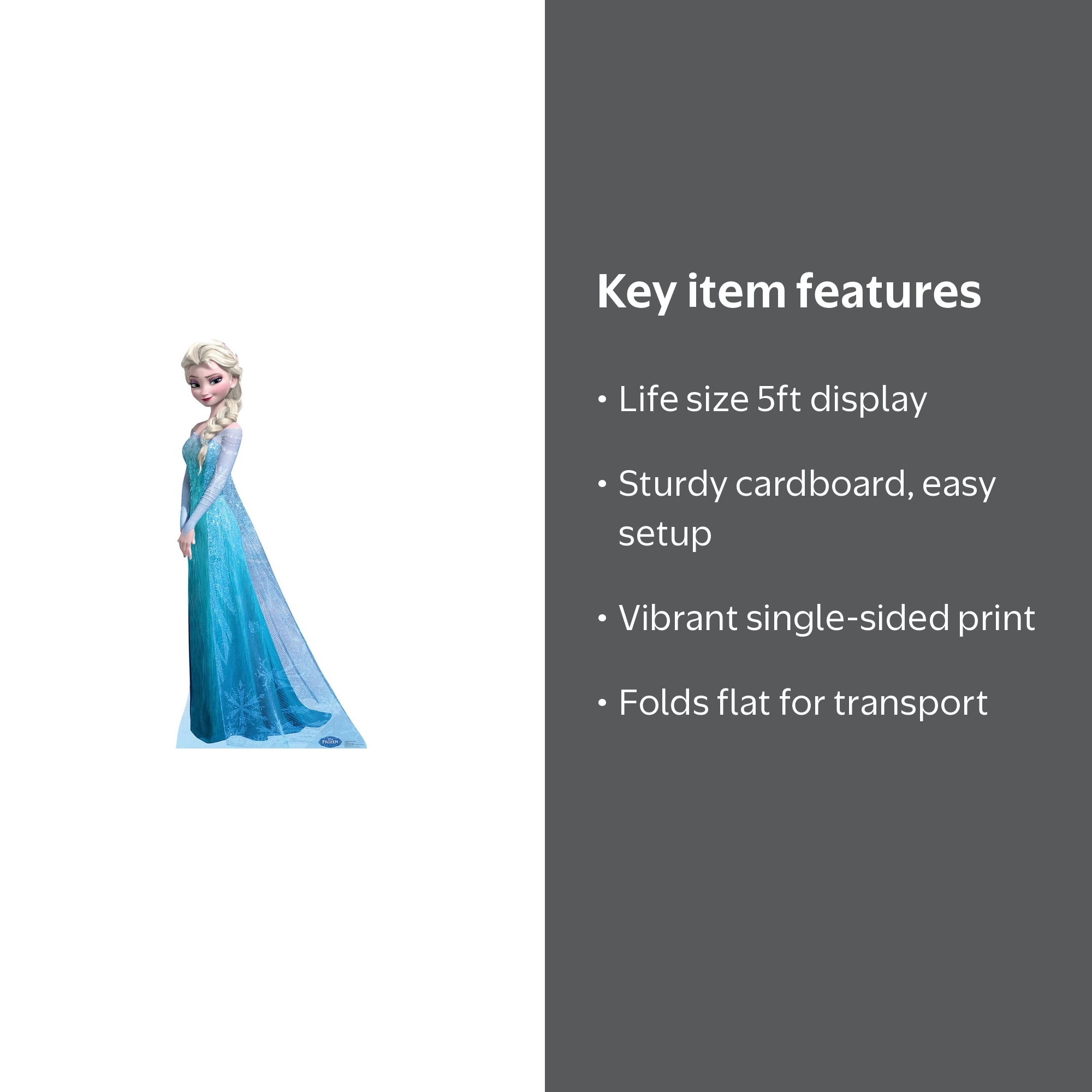Snow Queen Elsa (Disney's Frozen) Cardboard Stand-Up, 5ft, Life