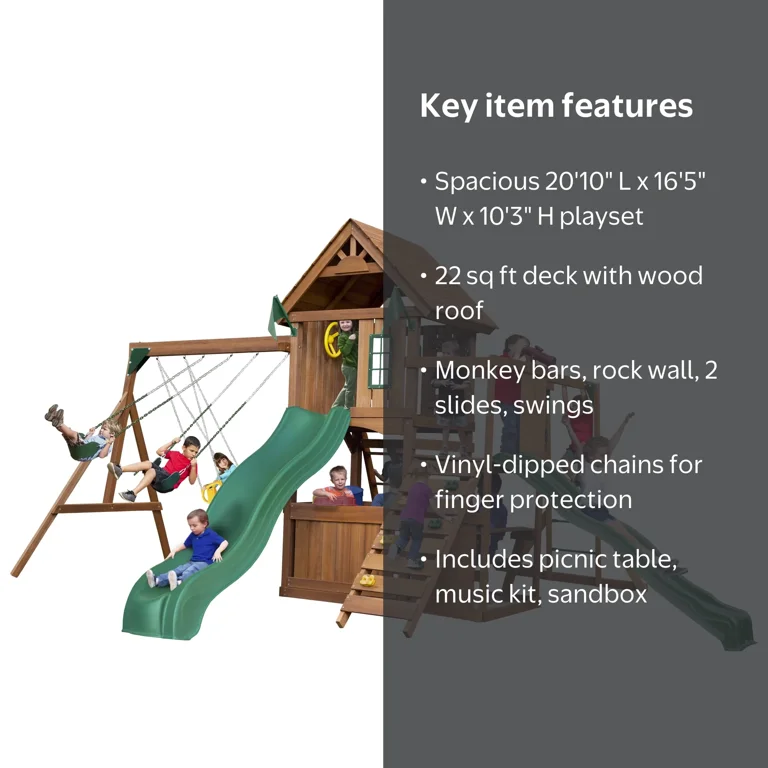 Swing-N-Slide, Backyard Swing Set, WS 8354, Wooden Playset with