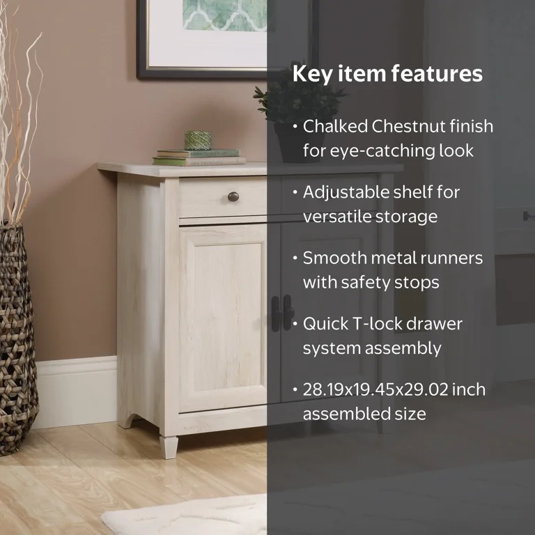 Sauder Edge Water 2-Door Chest, Chalked Chestnut Finish, Storage