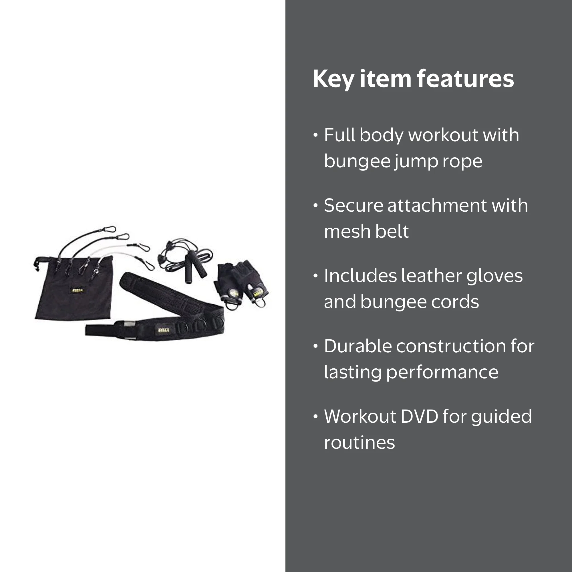 Gold's Gym MMA Training Kit, Resistance Bungees, Leather Gloves