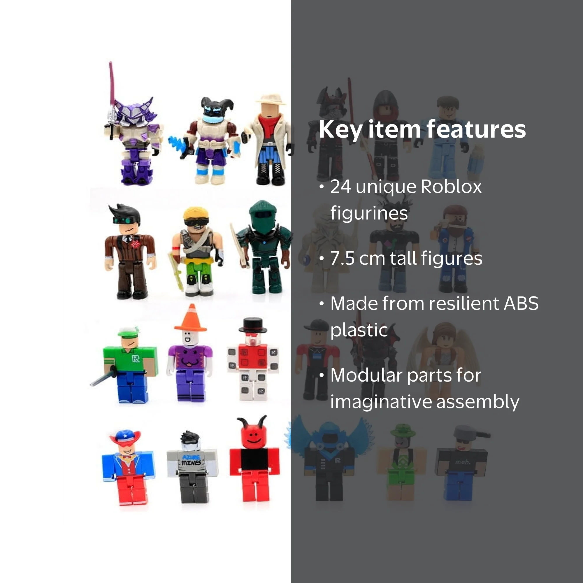 NOBRAND Roblox Figure Set, 24-Piece Minifigures with Accessories