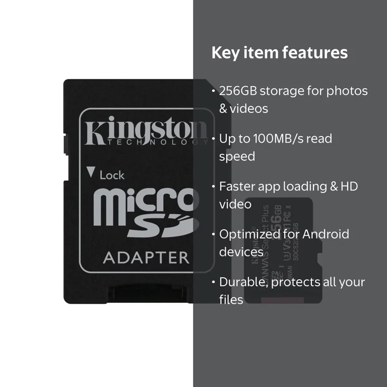 Kingston 256GB microSDXC Canvas Select Plus, A1 Class 10 UHS-I