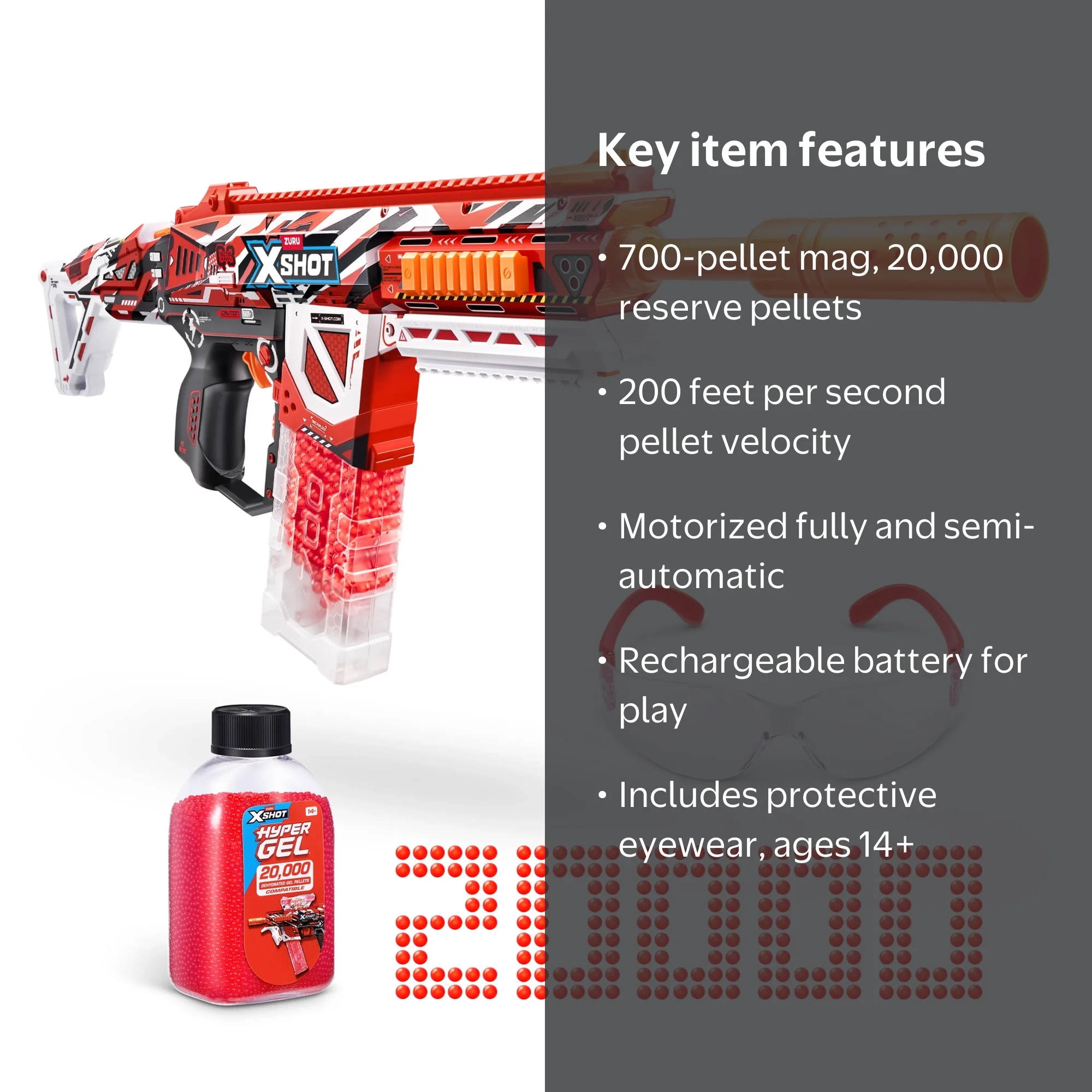 XSHOT Hyper Gel HPG-700 Motorized Blaster (20,000 Pellets) Outdoor