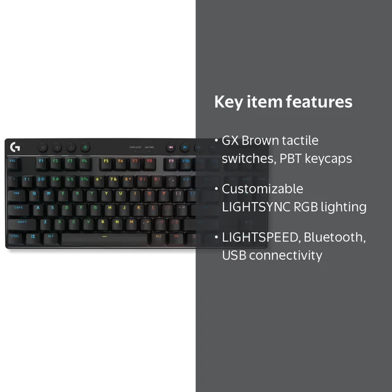Logitech G PRO X TKL Lightspeed Wireless Gaming Keyboard, Ultra