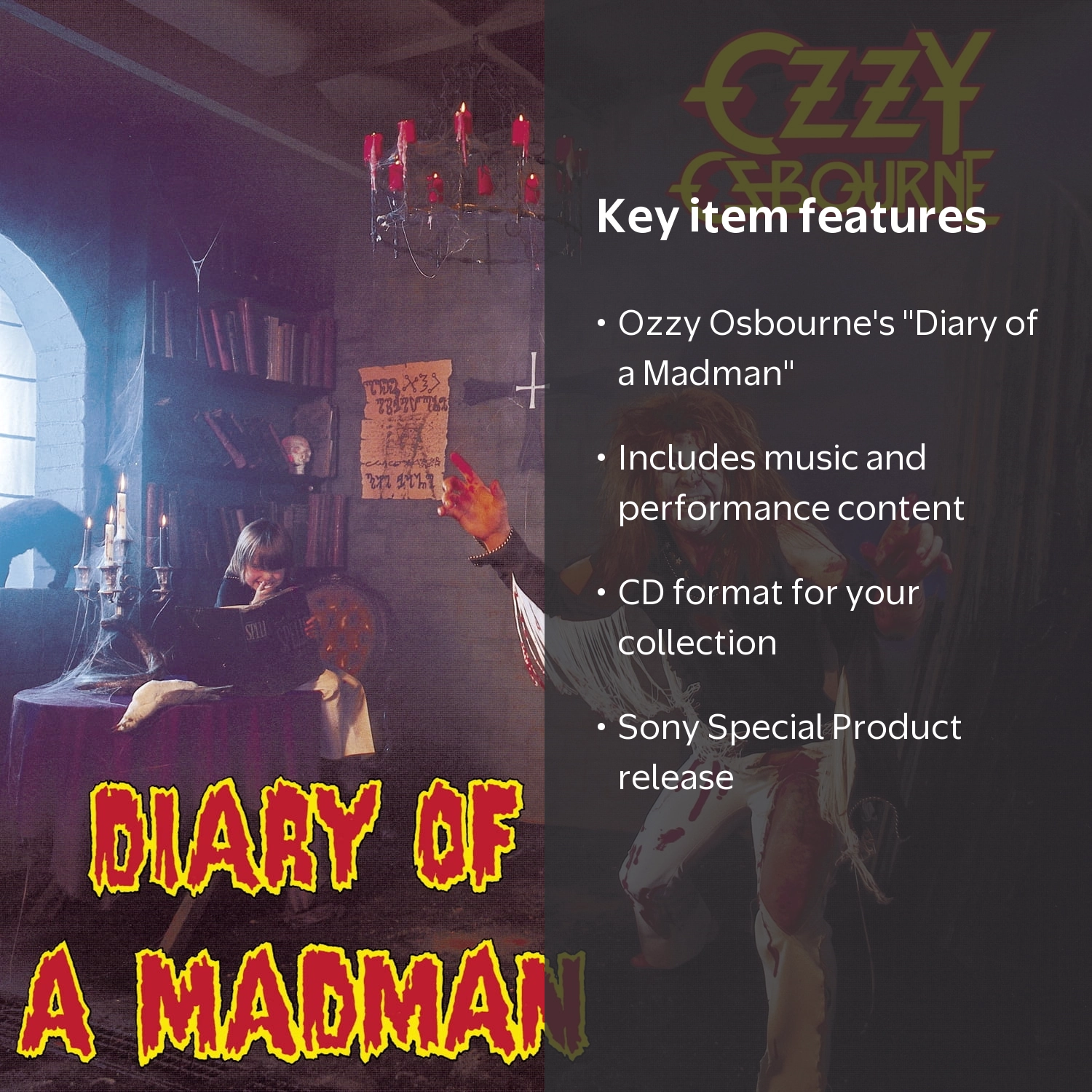 Ozzy Osbourne, CD, Diary of a Madman, Music Performance - Walmart.com