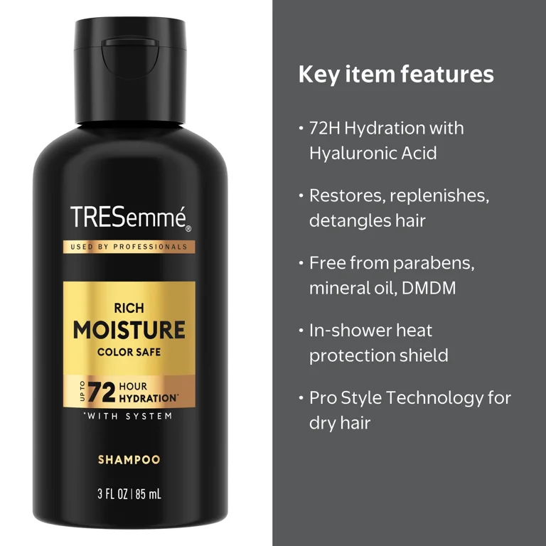 Winter Rich Shampoo Womens 3本セット TRESemmé Rich Moisture Hydrating Shampoo With Up To 72H Hydration