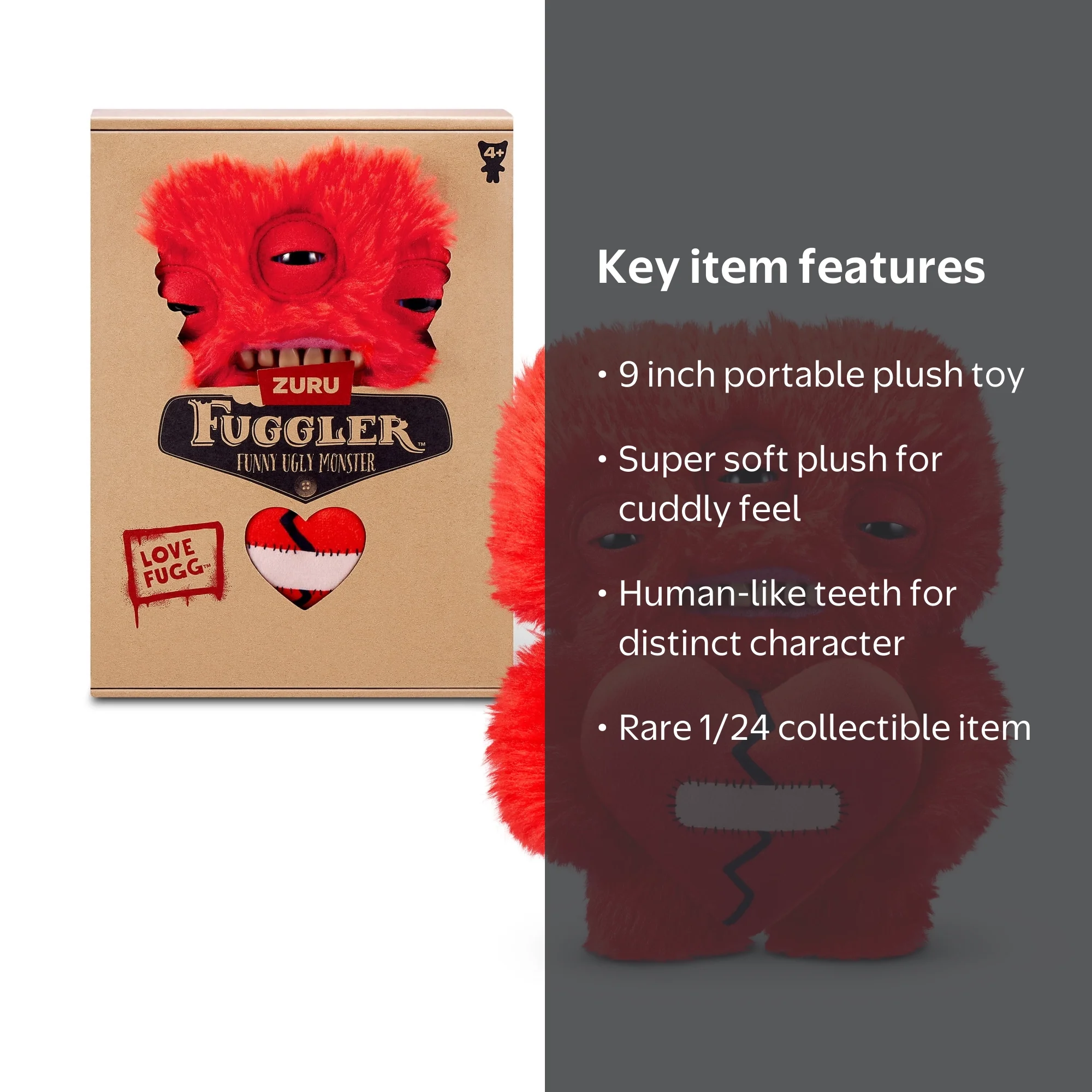 Fuggler Love Fugg 9 inch (Annoyed Alien), Funny Ugly Monster Soft