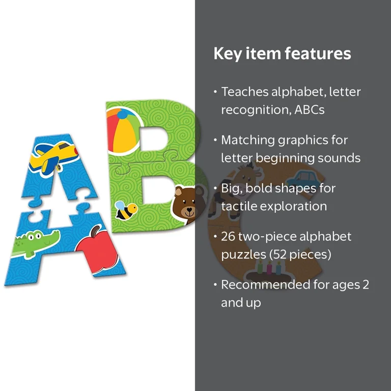 Learning Resources Alphabet Puzzle Cards, Alphabet Toys, Ages 2+