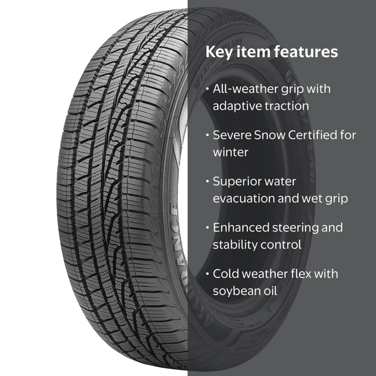 Goodyear, Passenger Tire, 235/65R17 104H All Weather, Wet Traction