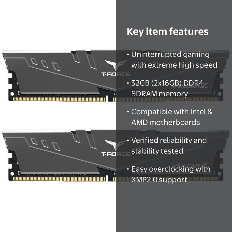 TEAMGROUP, VULCAN Z 32GB DDR4 SDRAM Memory Kit, Multicolor, 2 x
