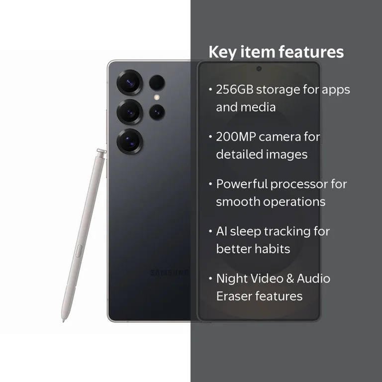 Samsung, Cell Phone, 200MP Camera, 256GB, Titanium Black - Walmart.com