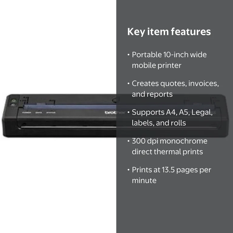 Brother PocketJet PJ-883 Mobile Thermal Printer, 300 dpi