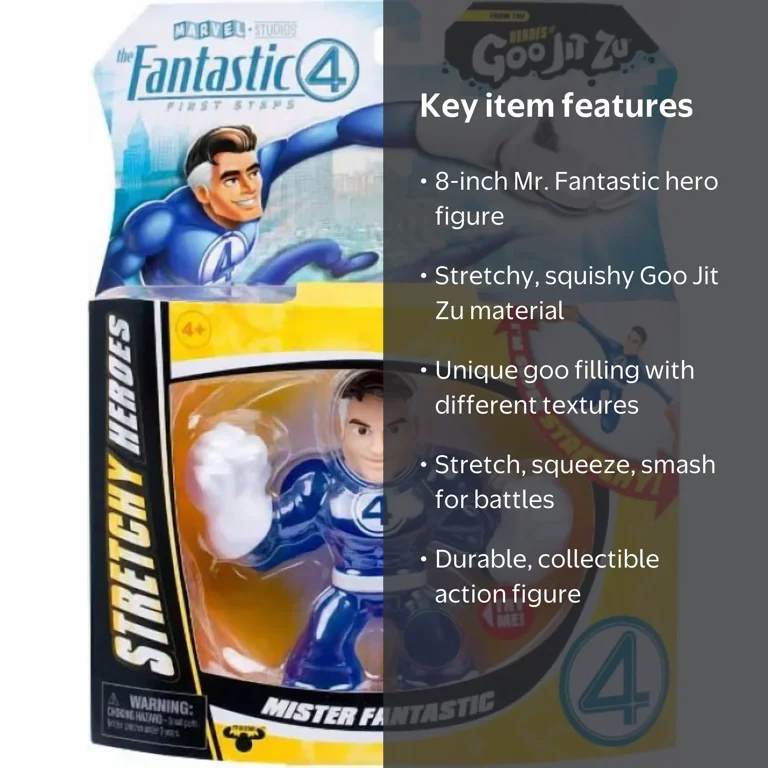 fantastictoy MOJAKING フィギュア Heroes of Goo Jit Zu Fantastic Four Mr. Fantastic Action Figure