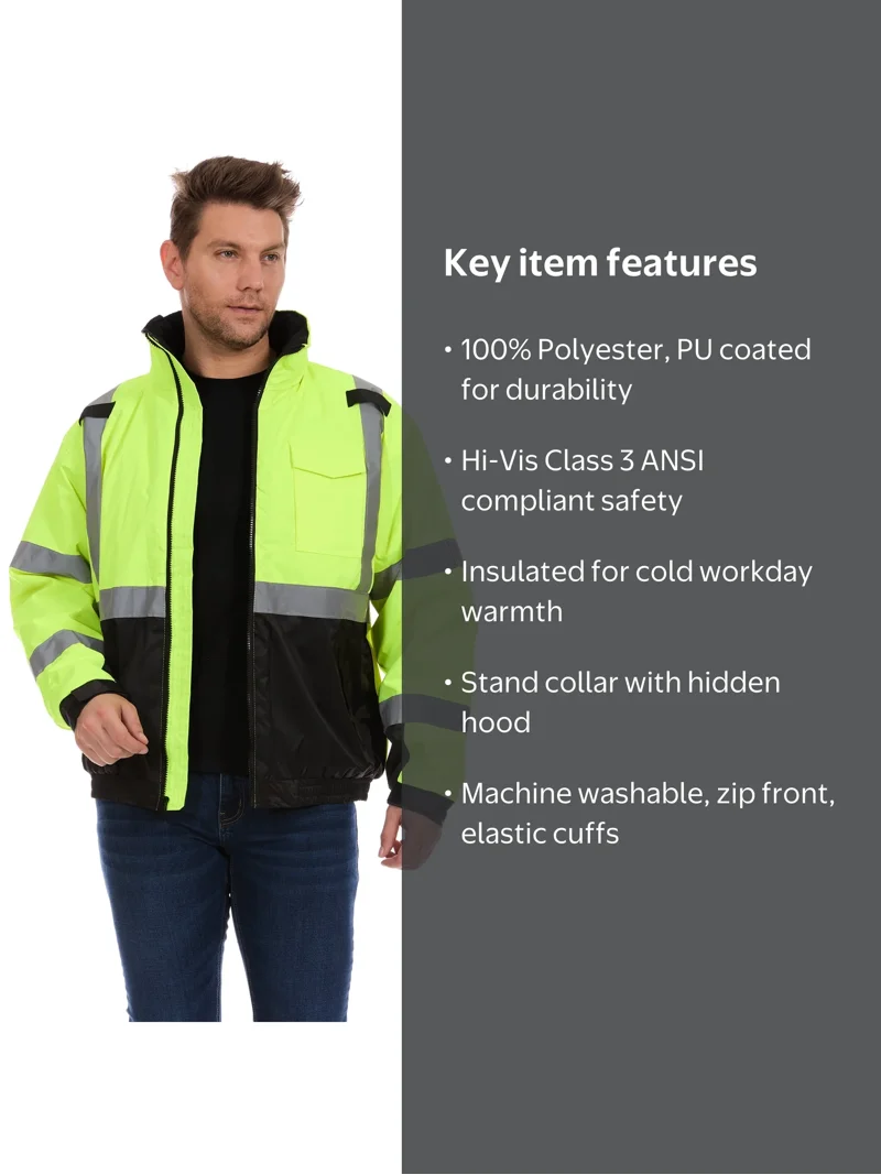Bass Creek Outfitters Men's Oxford Insulated Safety Work Jacket