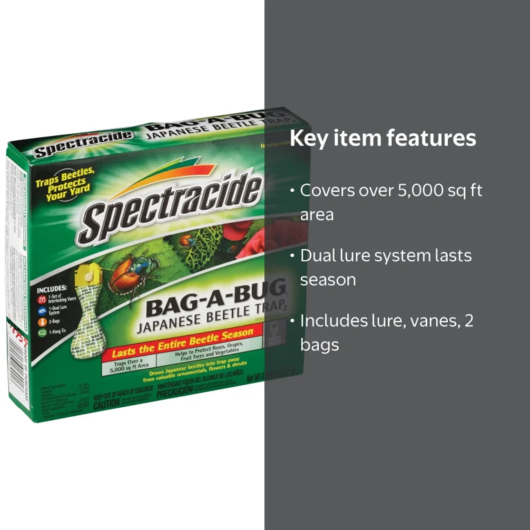Spectracide BAG-A-BUG Japanese Beetle Trap 16901, Covers 5,000 sq