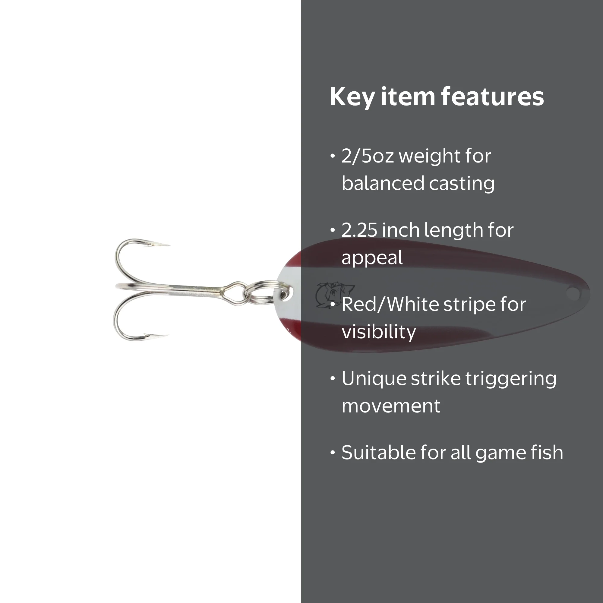 Eppinger Dardevle Imp2/5oz 2.25'' Red/Wht Stripe - Walmart.com