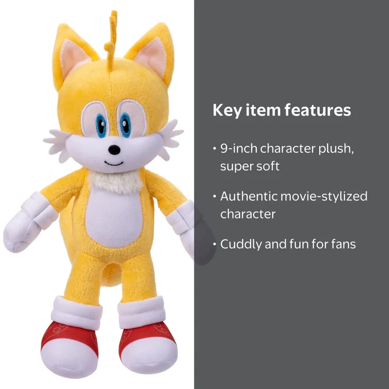 Sonic, Sonic the Hedgehog 2, Tails Plush, 9 inch soft character