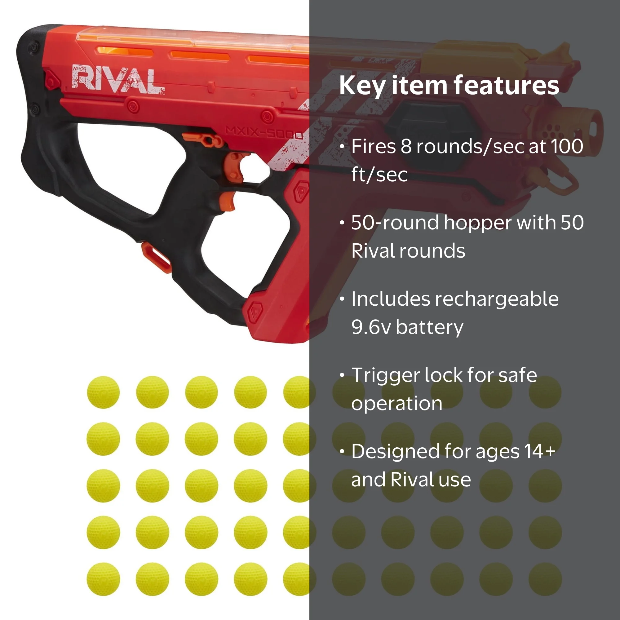 Perses MXIX-5000 Nerf Rival Motorized Blaster for Playgrounds