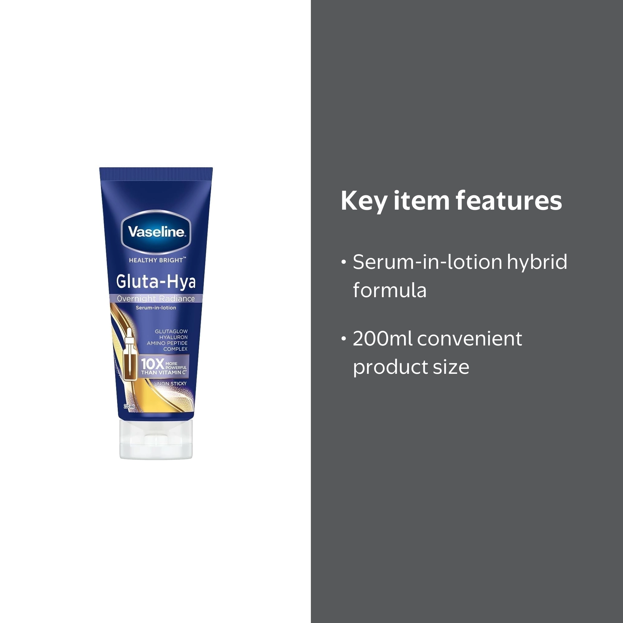 Vaseline GLUTA-HYA OVERNIGHT RADIANCE 2本 Vaseline Gluta-Hya Overnight Radiance, Serum-In-Lotion, Amino