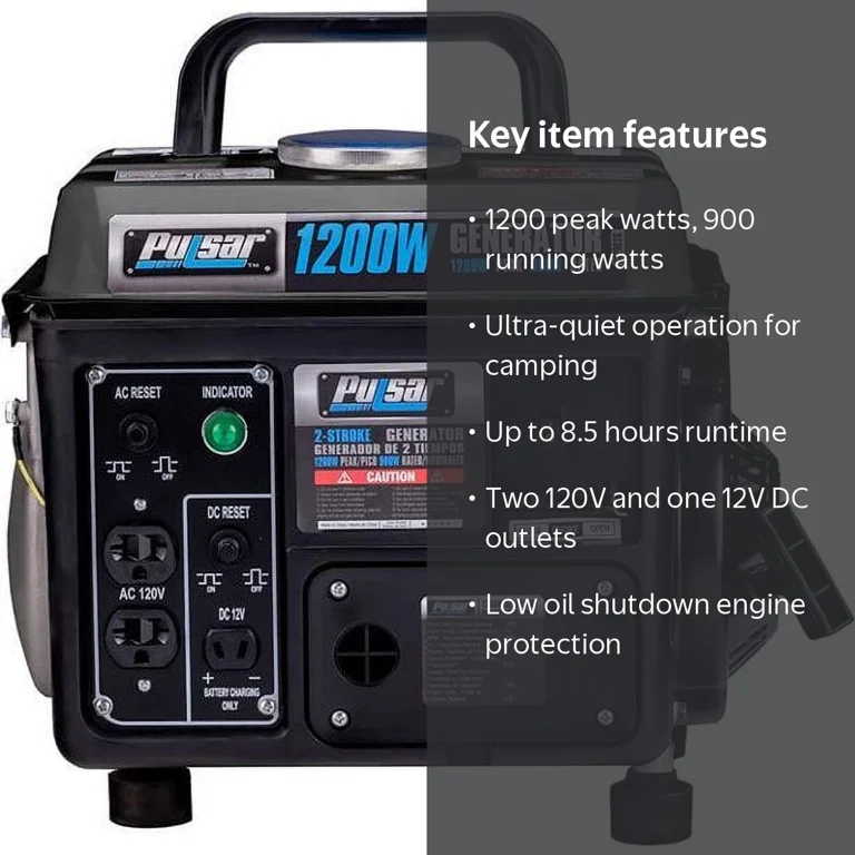 Pulsar, Gas-Powered Portable Generator, 1200W, Gray - Walmart.com