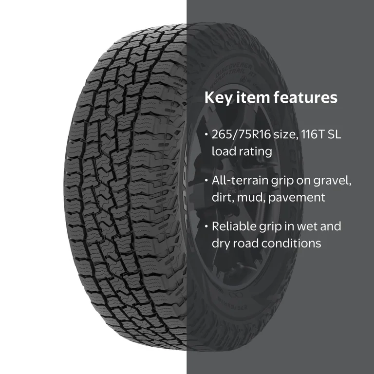 Cooper, Light Truck Tire, 265/75R16, All Terrain, Rugged Tread