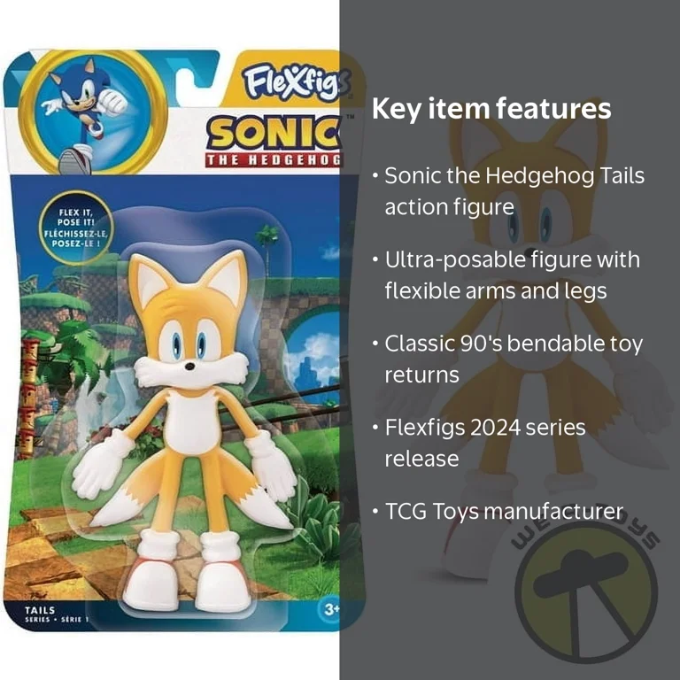 Bend'ems, Sonic the Hedgehog Tails Action Figure, Orange - Walmart.com