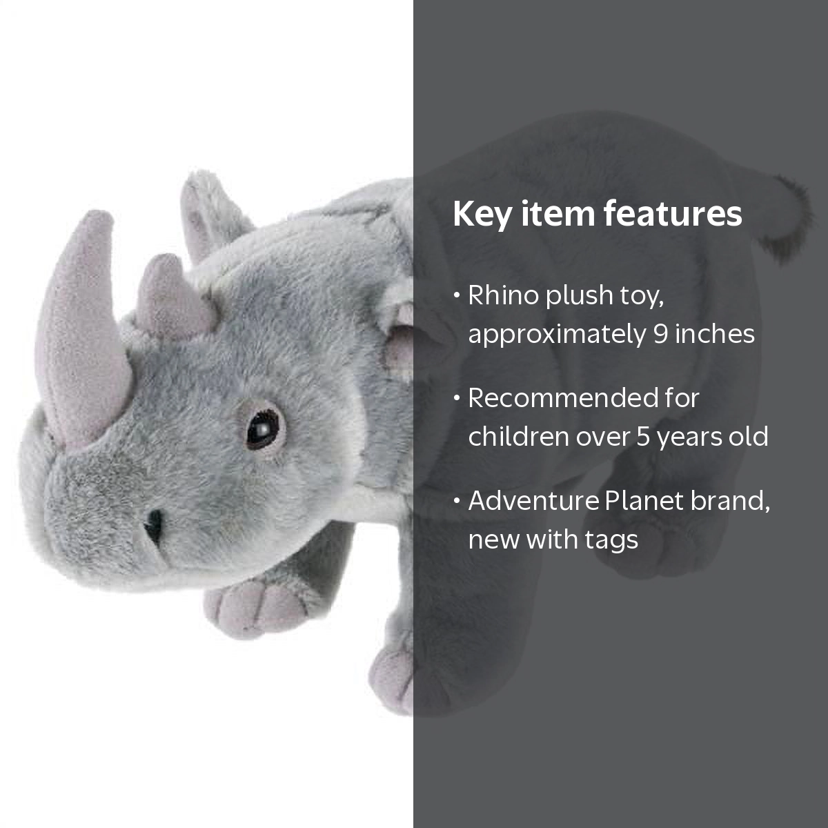Adventure Planet Plush Animal Den - RHINO (9 inch) - Walmart.com
