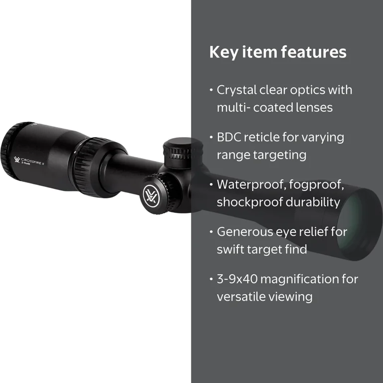 Vortex Optics Crossfire II 3-9X40 Riflescope - Dead-Hold BDC (MOA Vortex Optics Crossfire II 3-9X40 Riflescope - Dead-Hold BDC (MOA