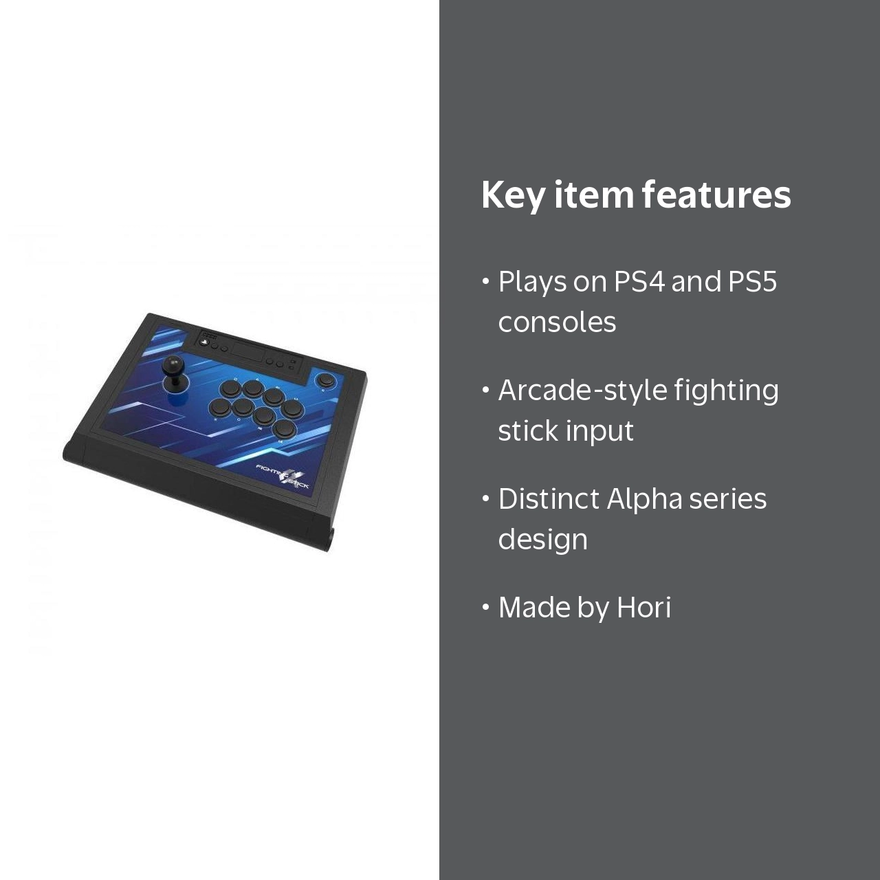 HORI, Fighting Stick, PS4/PS5 Alpha, Compatible with Console HORI, Fighting Stick, PS4/PS5 Alpha, Compatible with Console