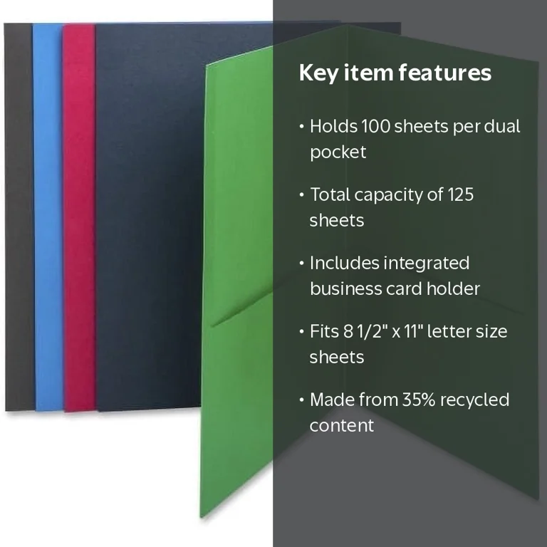 Business Source Two-Pocket Folders Letter - 8 1/2