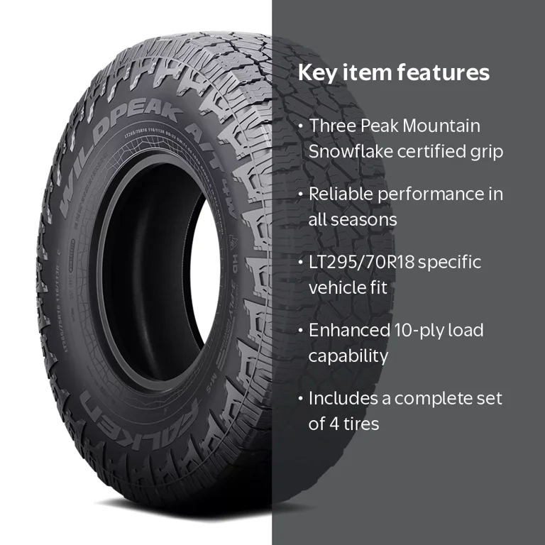 Set of 4 Falken Wildpeak A/T4W LT295/70R18/10 10-Ply 129R Tires