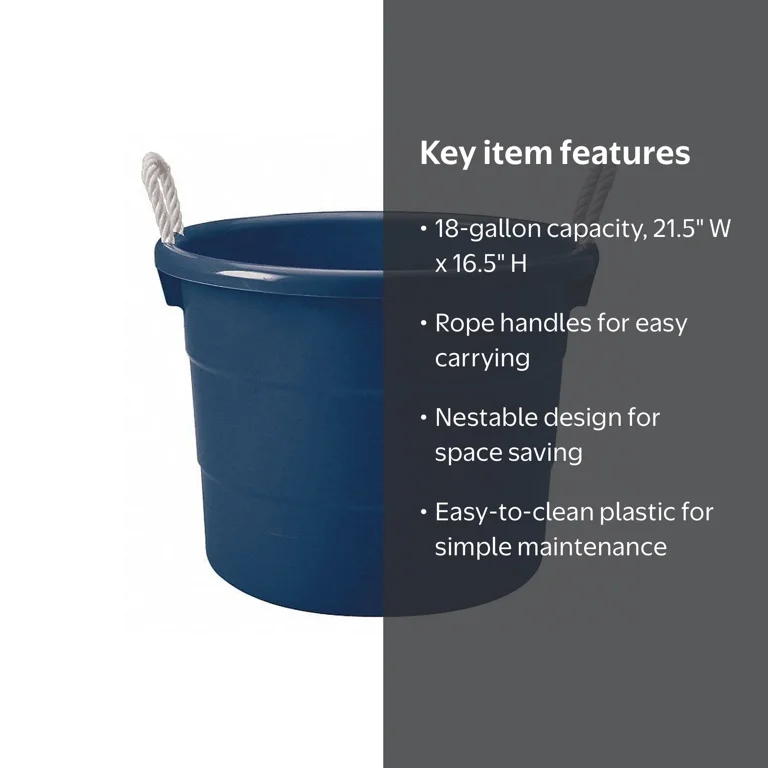 ZORO SELECT Heavy Duty Plastic Large Utility Tote, 18-Gallon