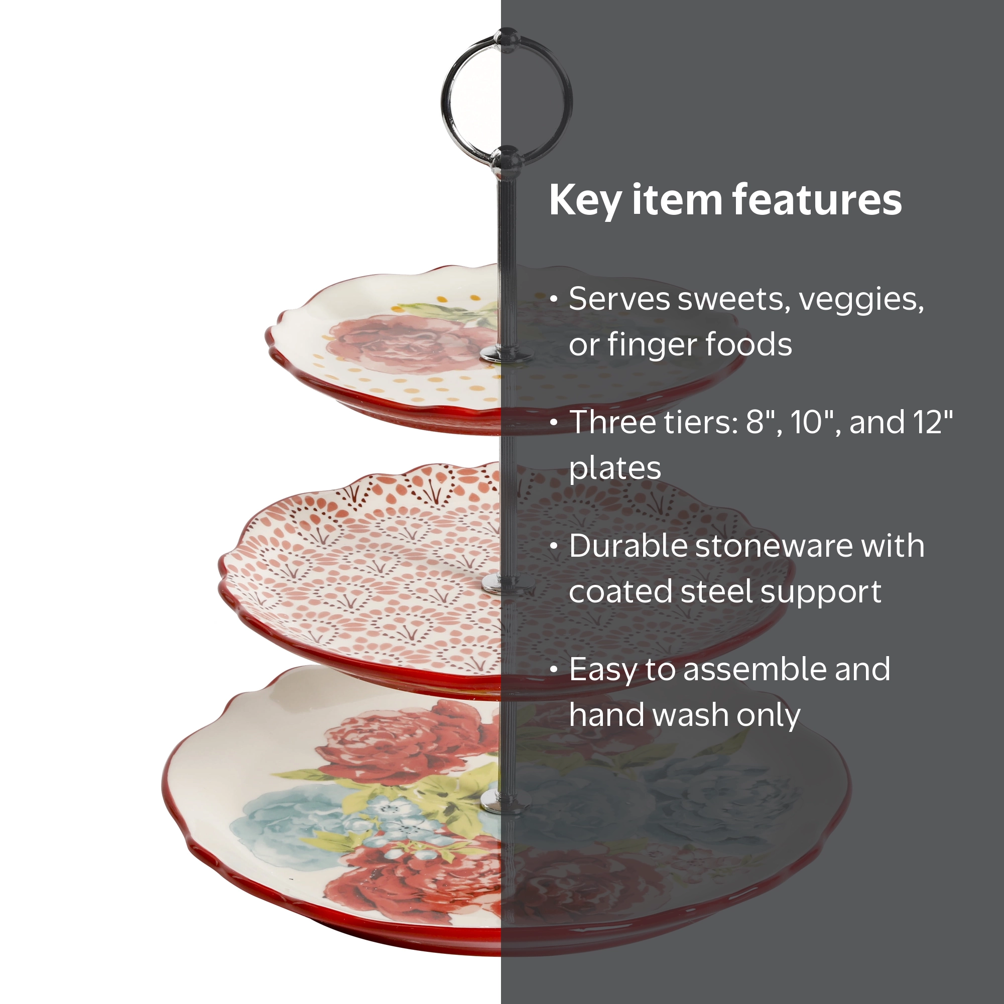 The Pioneer Woman Blossom 3-Tier Jubilee Serving Tray - Walmart.com