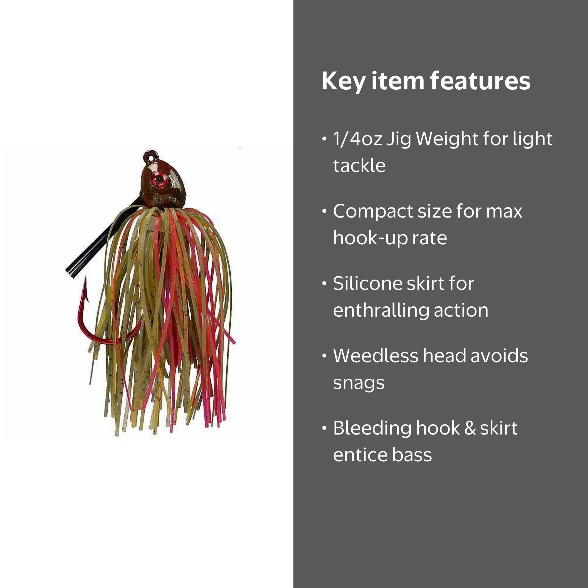 Strike King Bleeding Bitsy Bug Jig 1/4oz Bleeding Green Crawfish