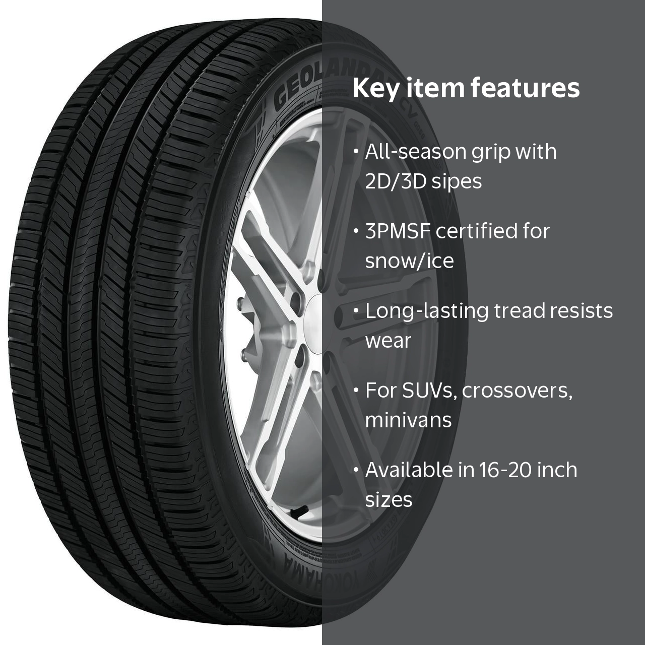 Yokohama Geolandar CV G058 245/60R18 105V BW All Season Tire