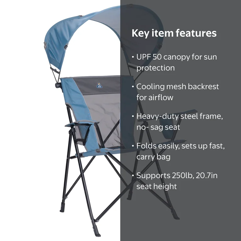 GCI Outdoor SunShade Comfort Pro Portable Folding Canopy Chair
