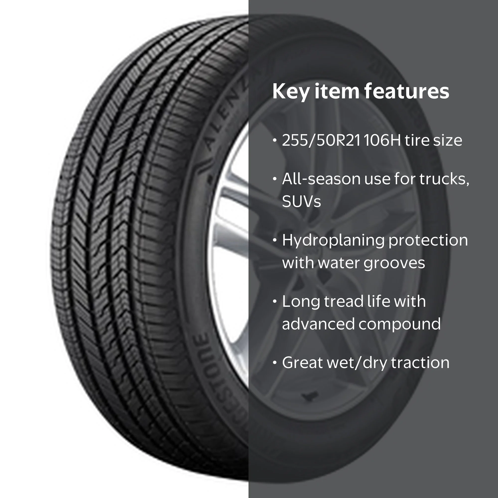 Bridgestone Alenza Sport A S UHP 255/50R21 106H Passenger Tire