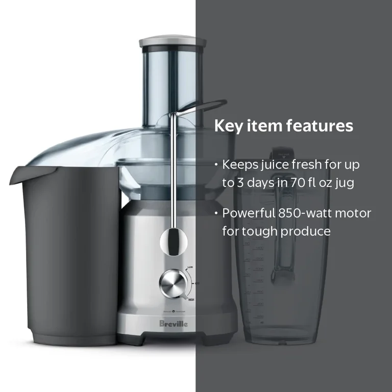 Breville Juice Fountain Cold Juicer Machine BJE430SIL, Silver