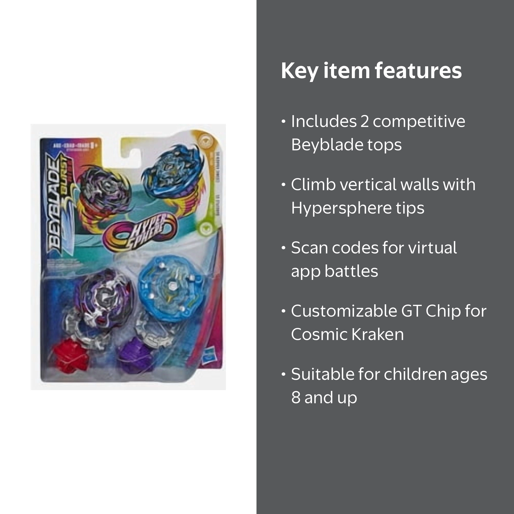 Beyblade Burst Rise Hypersphere Dual Pack Cosmic Kraken K5 and