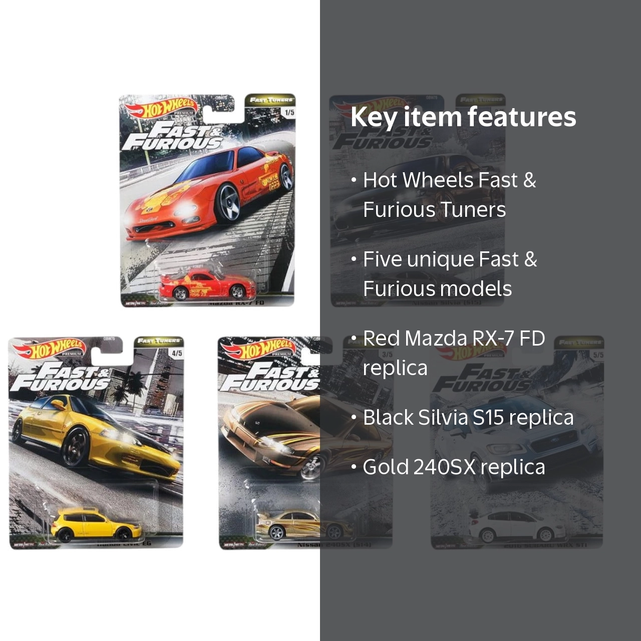 ミニカー Hotwheels FAST&FURIOUS FAST TUNERS Hot Wheels Fast & Furious Fast Tuners Premium Set - Walmart.com