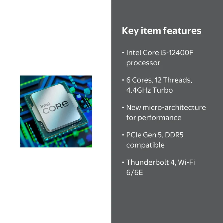 Intel Core i5-12400F Hexa-core CPU for Desktop Computer PC - 2.5