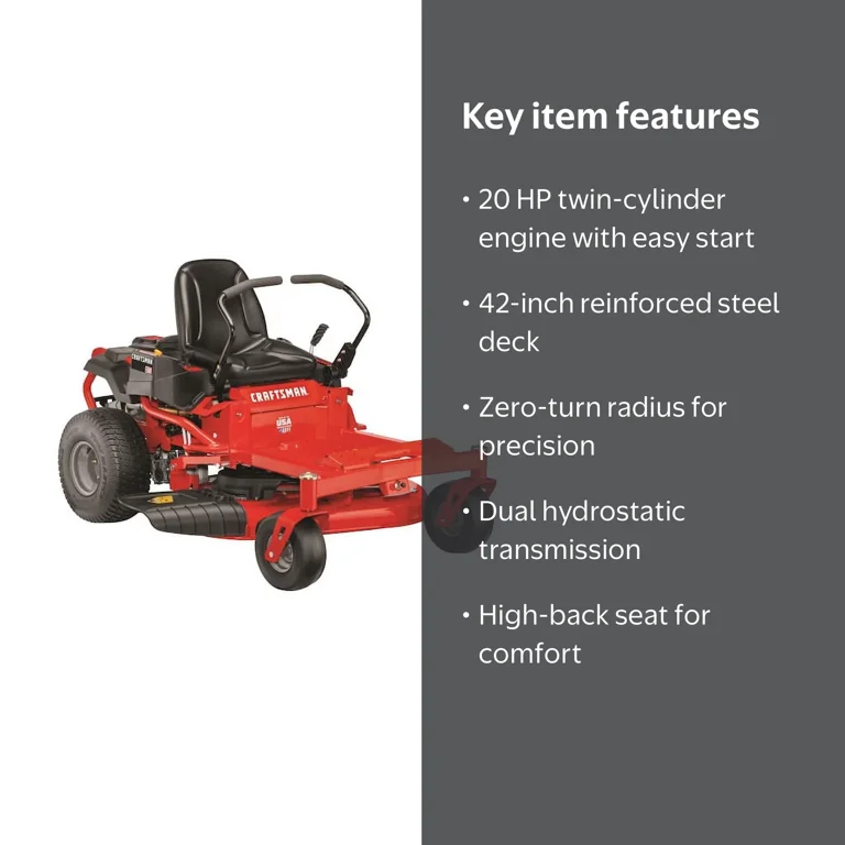 CRAFTSMAN Z510 20-HP V-Twin Dual Hydrostatic 42-in Riding Lawn