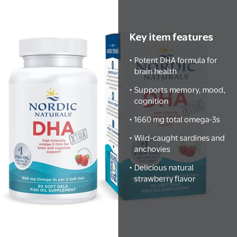 Nordic Naturals, DHA Xtra Omega-3 Softgels, 1660 Mg, 60 Ct