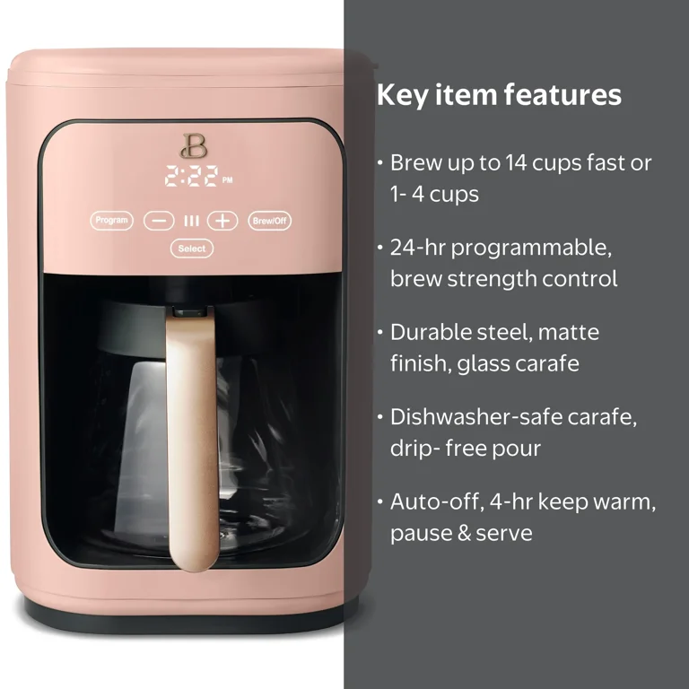 Beautiful 14-Cup Programmable Drip Coffee Maker with Touch