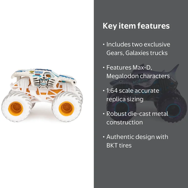 Monster Jam, Official Gears Max-D Vs. Galaxies Megalodon Die-Cast