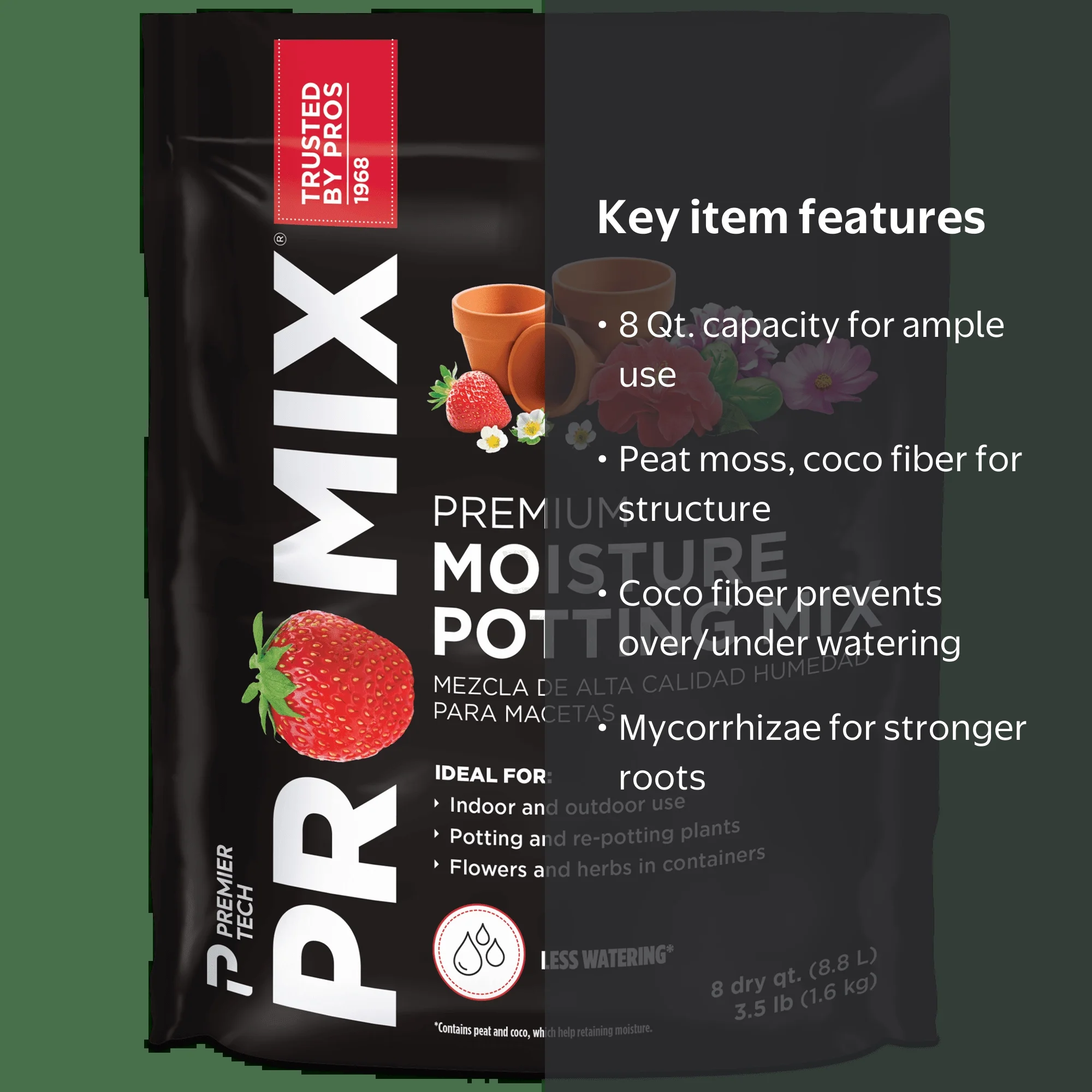 PRO-MIX Premium Moisture Potting Soil Mix (8 Qt.) - Walmart.com