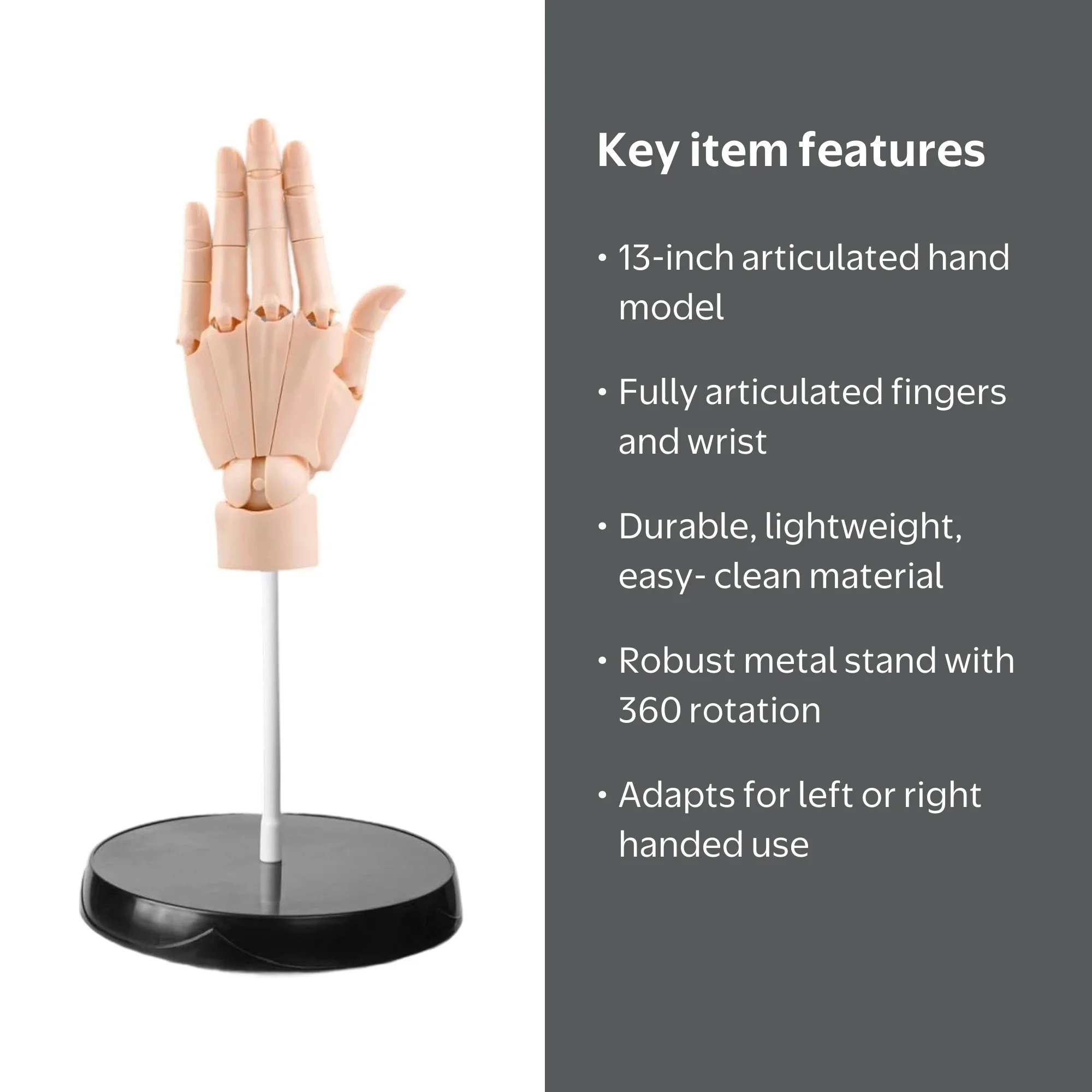 3D Printed Toys,Adjustable Artist Hand Model for Drawing, 13 Inch