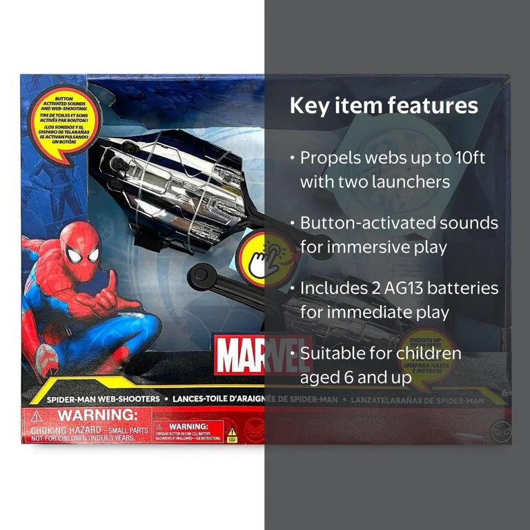 Disney Marvel Spider-Man Web Shooters Playset, Button Activated